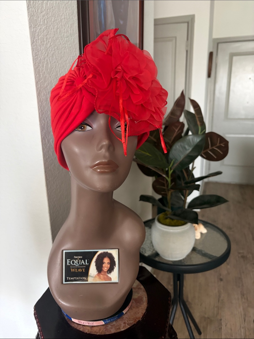 Women’s Red Floral Turban Headwrap